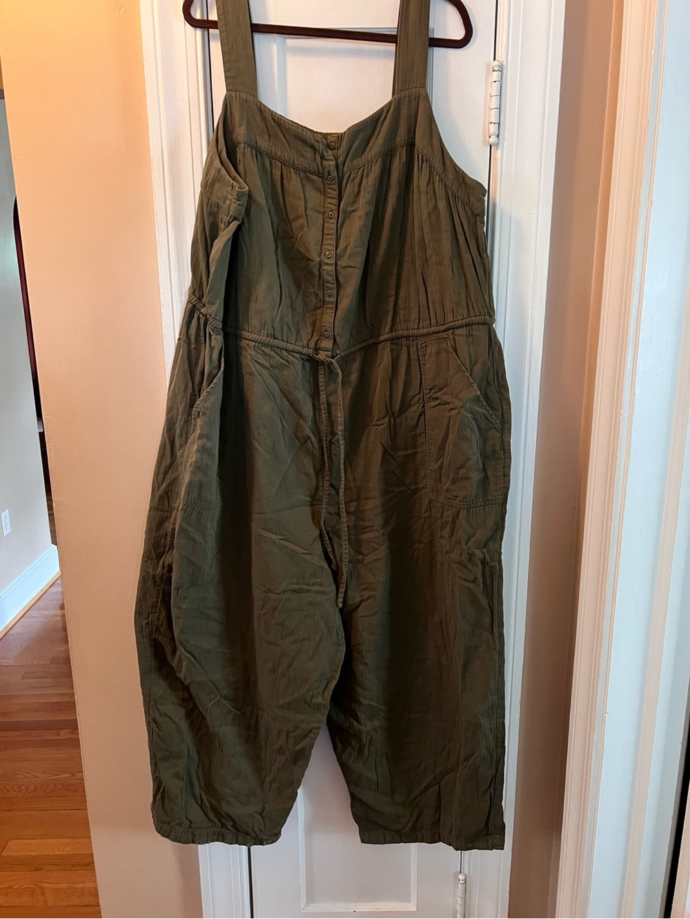 Old Navy Olive Green Cotton Jumpsuit